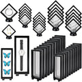 40 Pcs Floating Display Case, 3D Challenge Coin Holder Frame | PE Film, Black, Storage Box with Stands, Perfect for Preserving and Displaying Jewelry, Rocks, Medallion, Shells, Gems, Pins
