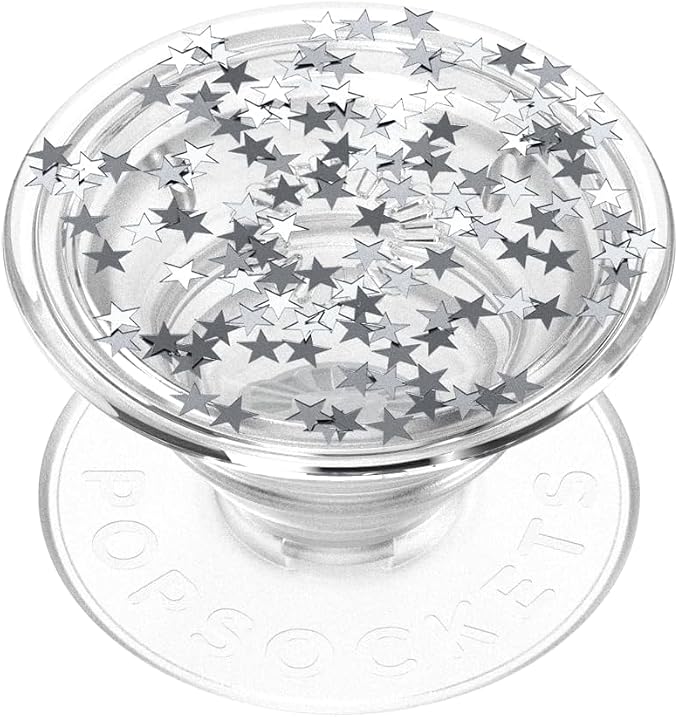 PopSockets Adhesive Phone Grip, Holder- Glitter Star Fire | Secure Comfortable Hold, Anti-Drop, Kickstand, Glitter, Sparkle, Sparkly, Girly, Women