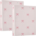 Pink Checkered and Bows 1.5 Inch Binders 3 Ring for Letter Size Holds 200 Sheets Notebook Binder with Clipboard for Women or Men