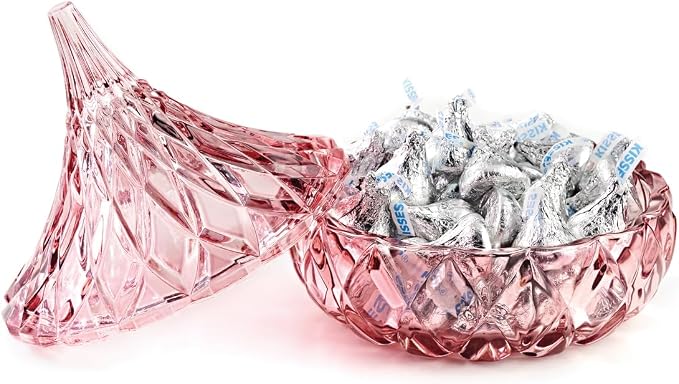 Godinger Blush Glass Hershey Kiss Candy Dish - A Sweet and Stylish Delight