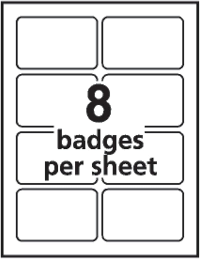 Avery Flexible Name Badges, 2-1/3" x 3-3/8", White with Blue Border, 400 per Pack, 2 Packs, 800 Removable Name Tag Stickers Total (01730)