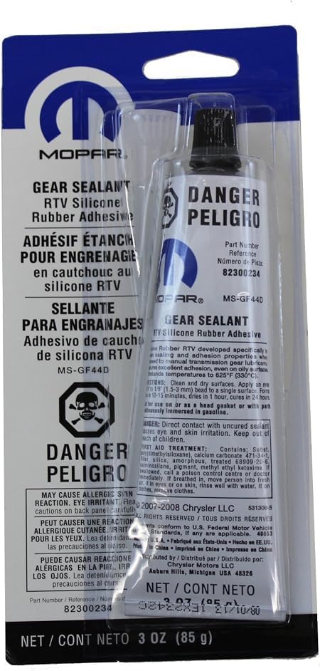 Chrysler 82300234AB Genuine Accessories 82300234 RTV Silicone Rubber Sealant - 3 oz. Tube