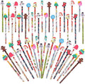 SAIWEILAI ONLINE 50 Pieces Christmas Pencils Elk Snowflake Wood Pencils with With Giant Snowman Xmas Tree Eraser Assortment Christmas Stationery Pencil for Christmas Supplies