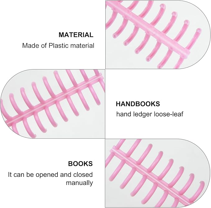 Rayson PROC1230PK Click Binding Spines, 3:1 Pitch, 1/2" Diameter, 90 Sheets Binding Capacity, Pink, 30/Box