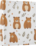 3 Ring Binder Bear Leaf B 1.5 inch Binders Three Ring Binders with Clipboard Fit 8.5'' x 11'' Paper 3 Interior PVC Clear Pockets for Office Supplies