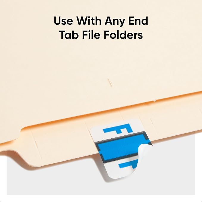 Smead BCCR Bar-Style Color-Coded Alphabetic Label, F, Label Roll, Blue, 500 Labels per Roll, (67076)