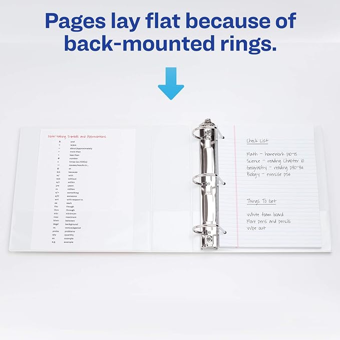 Avery 3 Ring Binder 3 Inch Slant Rings Durable View, White Binder for Home, Office, or School Use, 4 Pack (17030)