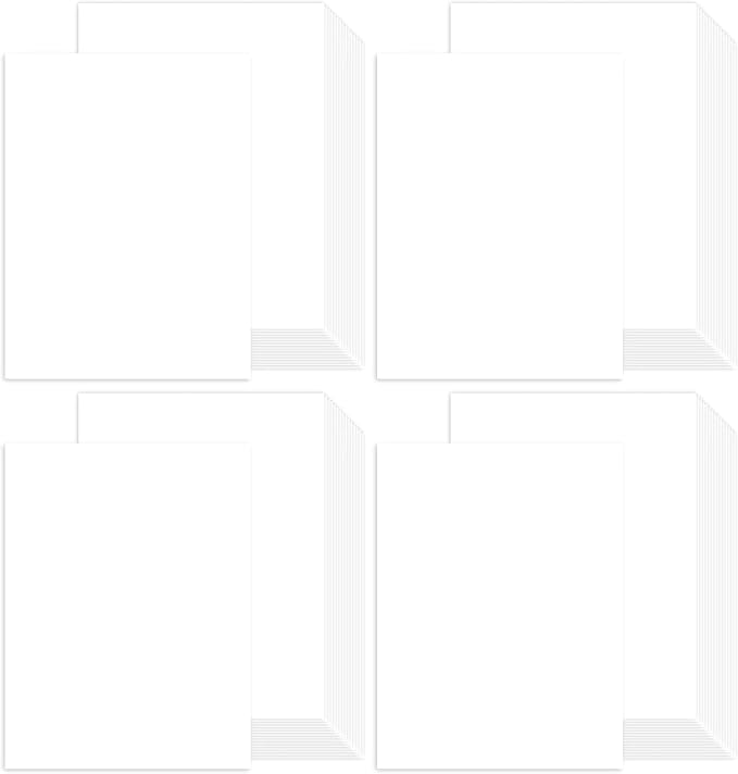 100 Sheets White Cardstock 8.5 x 11 Certificate Paper, Goefun White Card Stock Printer Paper for Invitations, Menus, Wedding, DIY Cards (Pack of 4)