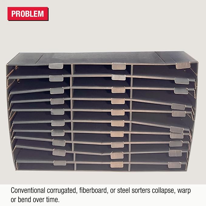 Ultimate Office TierDrop Desktop Organizer, 24 Compartment Sorter, 3-Wide | Sorts documents, forms, mail for office or classroom; modular no-tool assembly design, easily expands with add-on tiers