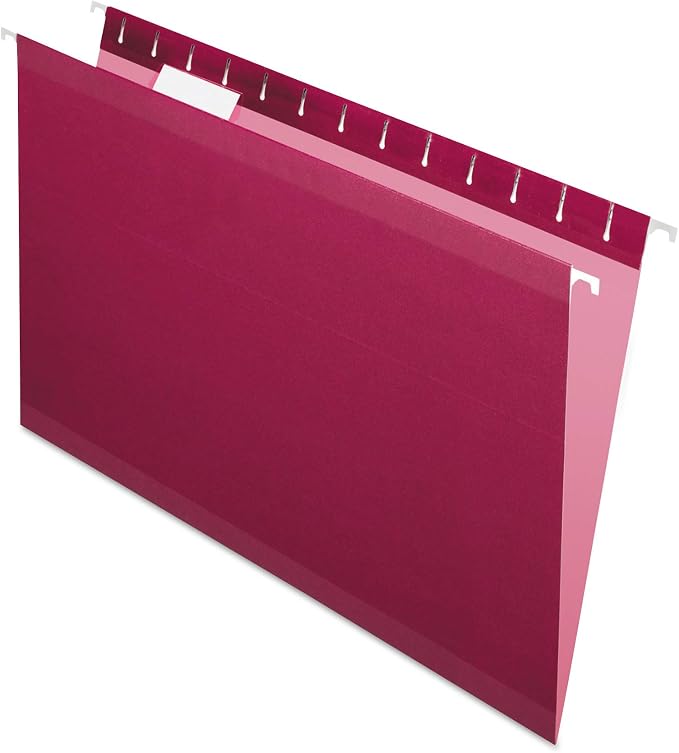 Pendaflex Esselte PFX415315BUR Pendaflex Reinforced Hanging Folders, Legal Size, Burgundy, 1/5 Cut, 25/BX (4153 1/5 BUR)