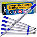 Replacement for Cross Slim 8783 - Ballpoint Pen Refill - 6 Blue