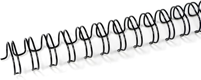 Rayson Wire Binding Spines, 1/4" 3:1 Pitch, 32-Loop Black, 100 Pack | Binds up to 20 sheets; ideal for thin reports, manuals, proposals and school projects.