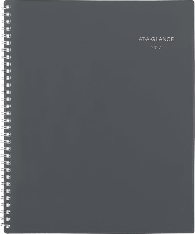 AT-A-GLANCE 2027 Appointment Book Planner, Weekly & Monthly, 8.5" x 11", Quarter-Hourly, DayMinder, Gray (GC5200727)