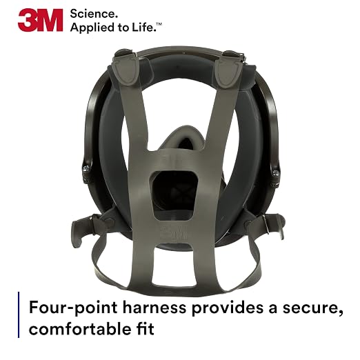 3M Full Facepiece Reusable Respirator 6800, NIOSH, Medium | Large Lens, ANSI High Impact Eye Protection, Silicone Face Seal, Four-Point Harness, Comfortable Fit, Painting