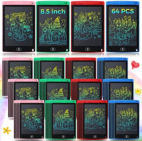 Zhehao 64 Pcs LCD Writing Tablet Bulk for Kids, 8.5 in, Colorful, Colorful