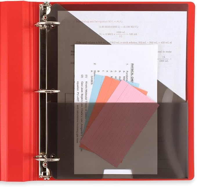 Five Star 3-Ring Binder + Study App, 6 Pack, 1.5 Inch Binder with D Rings and Customizable Clear View Cover, 375 Sheet Capacity, Assorted Colors (261460-23)