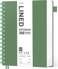 AHGXG Spiral Notebook College Ruled - Spiral Journal A5 Smal Notebooks for Work, 100GSM Thick Paper, Plastic Hardcover, for Office School Writing Notes,5.7" x 8.3", Green