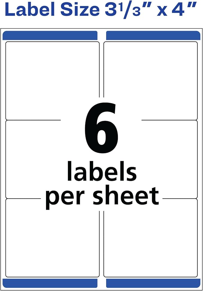 Avery® Matte Frosted Clear Address Labels for Inkjet Printers, 3-1/3" x 4", 60 Labels, 5 Packs (18664)