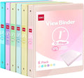 deli 1-inch 3 Ring Binder 6 Pack,11" x 8.5" US Letter Size | 1 inch Binders with 2 Interior Pockets,175 Sheets Capacity,Assorted 6 Pastel Colors