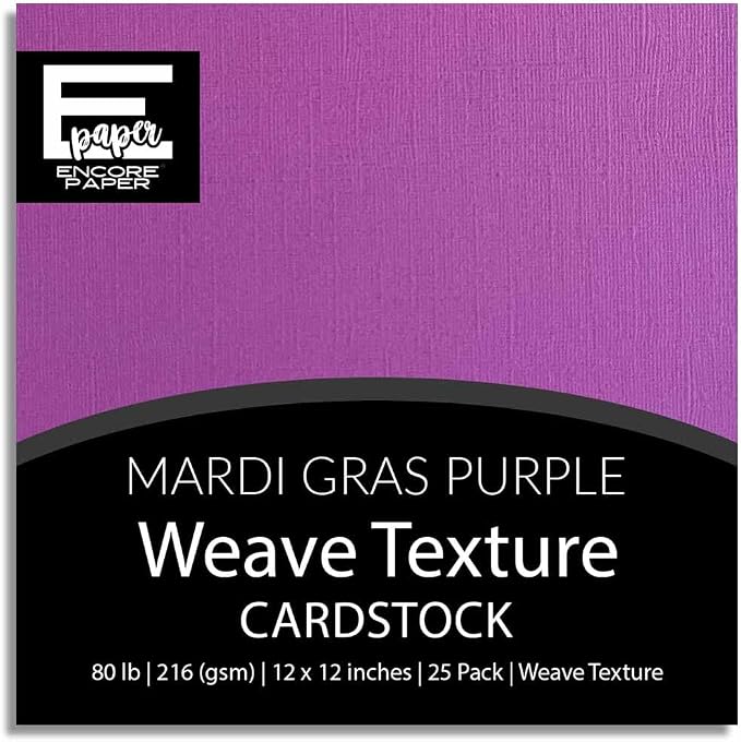 Mardi Gras Purple—12x12 Textured Cardstock | 80lb Textured Purple Scrapbook Paper | Premium Cardstock for Cricut Cutting | 25 Sheets