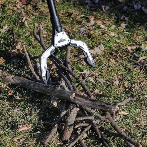 Unger Professional 42.5” Rugged Reacher Grabber Tool with Rotating Head, Outdoor Trash Picker Upper, Heavy Duty Claw Pickup, Durable Litter Yard Clean Up for Twigs, Lawn, and Garden Use