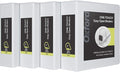 Oxford 3 Ring Binders, Binders for School and Office, 3 Inch ONE-Touch Easy Open D Rings, 3-Sided View Binder Covers, Xtralife Hinge, Non-Stick, PVC-Free, White, 650-Sheet Capacity, 4 Pack (79915)