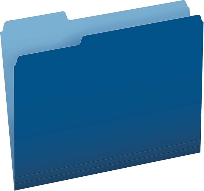 Pendaflex Two-Tone Color File Folders, Letter Size, 1/3 Cut, Navy, 100 Per box (152 1/3 NAV)