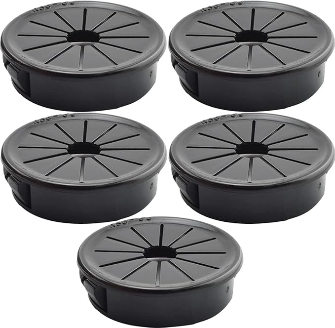 Aifeier ET 1-1/2 Inch Cable Grommets Petal-Shaped Buckle Type Wire Hole Cover for Cord Management and Protection of Cabinet (37.5mm, 5PCS)