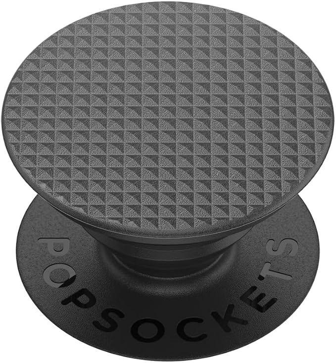 PopSockets Adhesive Phone Grip, Holder- Knurled Black | Secure Comfortable Hold, Anti-Drop, Kickstand, Black, Electronic Accessories, For iPad/Kindle/iPhone/Android