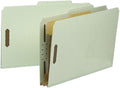 Smead Value Filing 100% Recycled Pressboard Classification File Folder, 1 Divider, 2" Expansion, Legal Size, Gray/Green, 10 per Box