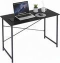 48 Inch Computer Desk, Writing Desk for Home Office Study Workspace | 265 lb Capacity, Reinforced X-Frame, Waterproof MDF Top, Scratch-Resistant Surface, Easy Assembly, Black