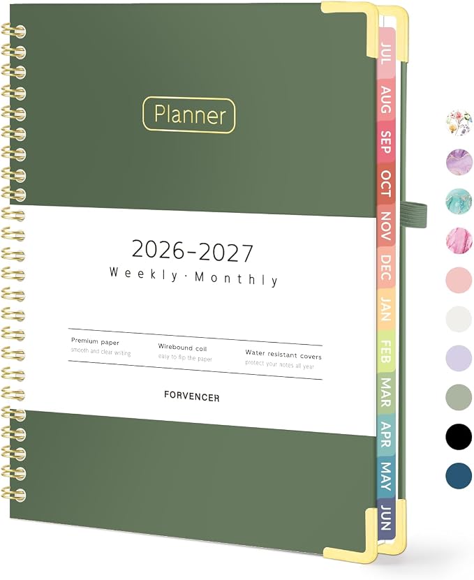 Forvencer Academic Planner 2026-2027, Calendar Jul 2026-Jun 2027, 6" x 8"