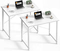 DUMOS 32 in Small Computer Desk for Home Office, Modern Study Work Table Simple Style for Bedroom, Writing Desks with X-Shaped Reinforcement, 2 Pack, White | Modern Study Writing Work Table, Craft PC Desk Simple Workstation with Reinforcement Structure...