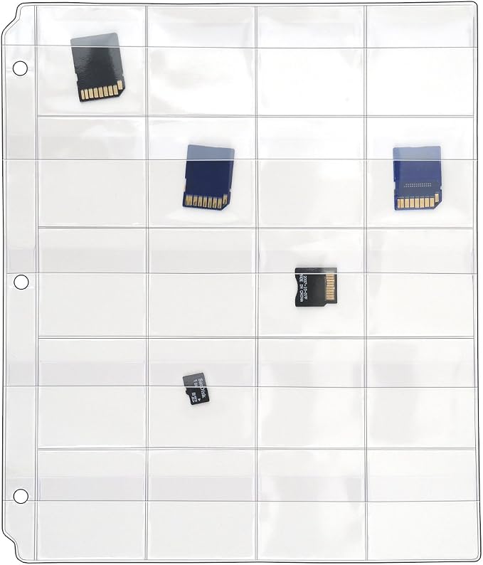 StoreSMART - 20 Pocket 3-Ring Binder Pages with Flaps - SD/Memory Cards - 50-Pack - VH1173F-50
