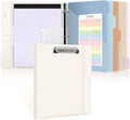 SKYDUE 3 Ring Binder with Clipboard,1 Inch Binder, 13.2" × 10.2" PU Clipboard Binder with Notepad & 5 Dividers with 5 Pockets, Labels, Clipboard Folder Great for School Office(Fit Letter Sized Paper)