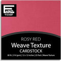 Rosy Red—12x12 Textured Cardstock | 80lb Textured Red Scrapbook Paper | Premium Cardstock for Cricut Cutting | 25 Sheets
