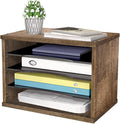 J JACKCUBE DESIGN Rustic Wood Desk Organizer 4 Compartment Paper File Holder for Home and Office, Document Storage, File sorter, Mail and Letter Tray- MK560A