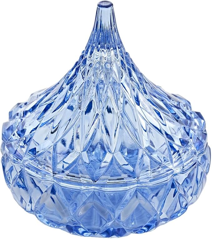 Godinger Blue Glass Hershey Kiss Candy Dish - A Sweet and Stylish Delight