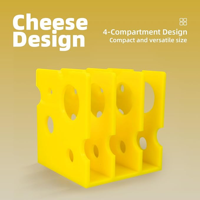 Acrylic 3 Section Magazine Vertical File Holder Organizer Book Holder Storage Box For Home And Office Cheese Shape Desktop Decorative Book Stand