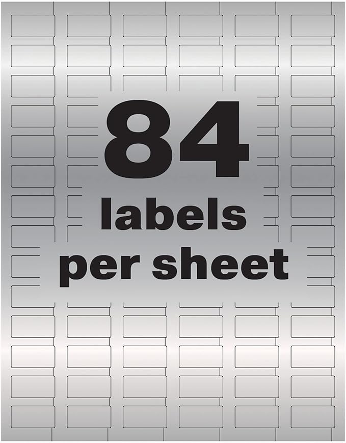 Avery Metallic Asset Tag Labels, 1/2" x 1", Laser Printable Tags, 672 Waterproof Labels (60519)