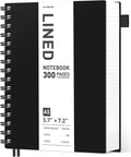 AHGXG Spiral Notebook College Ruled - Spiral Journal A5 Smal Notebooks for Work, 100GSM Thick Paper, Plastic Hardcover, for Office School Writing Notes,5.7" x 8.3", Black