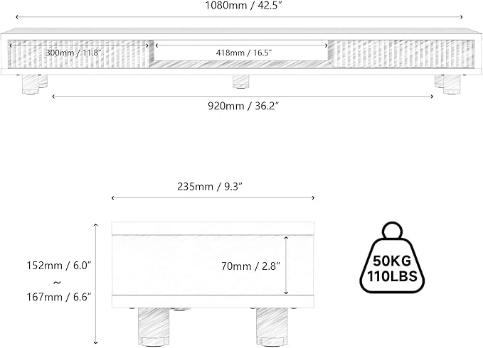 Fenge Dual Monitor Stand with Storage, Desk Shelf with Glass Sliding Door | Ergonomic Height Adjustment, 42.5in Monitor Shelf, 2-Tier Monitor Riser, Desk Organizer for Screen, PC, Laptop, White