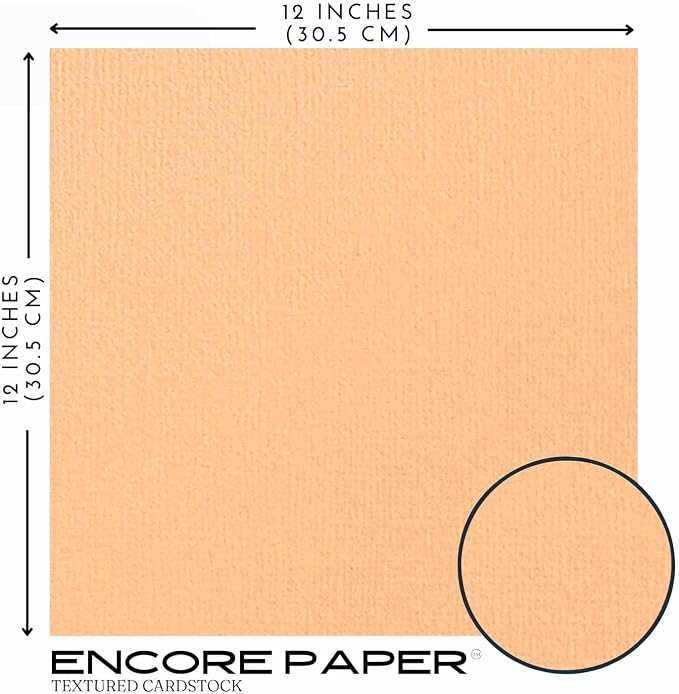 Peach Sherbet—12x12 Textured Cardstock | 80lb Textured Orange Scrapbook Paper | Premium Cardstock for Cricut Cutting | 25 Sheets