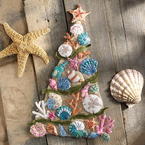 Bucilla Felt Applique Wall Hanging Kit, Coastal Christmas, Perfect for DIY Arts and Crafts, 89500E