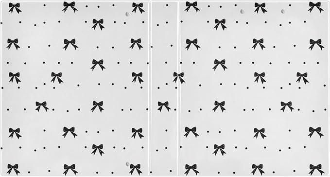 Black Bow Dot White 1.5 Inch Binders 3 Ring for Letter Size Holds 200 Sheets Notebook Binder with Clipboard for Women or Men 2 Pack