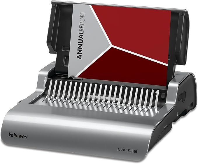 Fellowes Quasar 500 Electric Comb Binding Machine, Classroom Organization Heavy-Duty Binder, 20-Sheet Electric Punch, Includes Starter Kit (5216901)