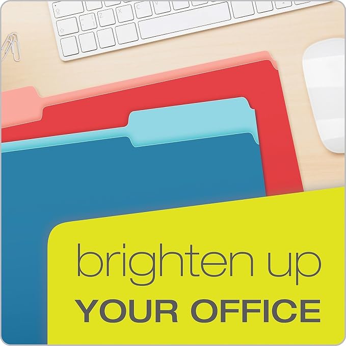 Pendaflex 435013ASST Interior File Folders, 1/3 Cut Top Tab, Legal, Bright Assorted (Box of 100)