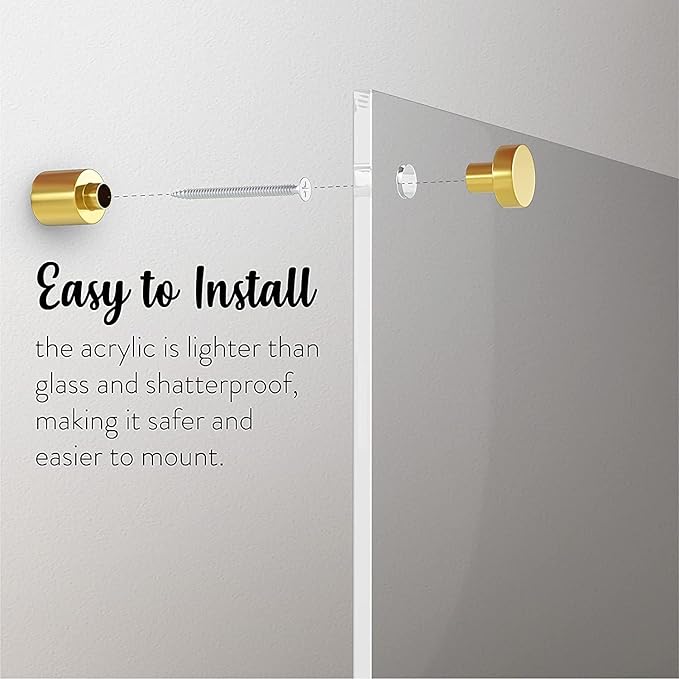 Acrylic Dry Erase Board for Wall with Stylish Border - Shipped Next Day, Made in USA, Non-Magnetic Whiteboard, Wall Mounted Board, Easy to Clean (Clear - 30x48)