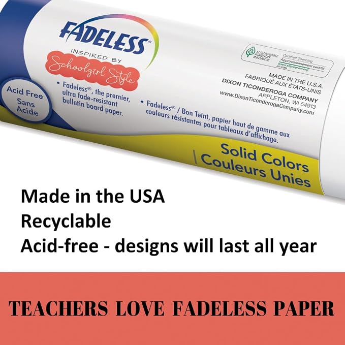 Fadeless Schoolgirl Style Bulletin Board Paper, Fade Resistant