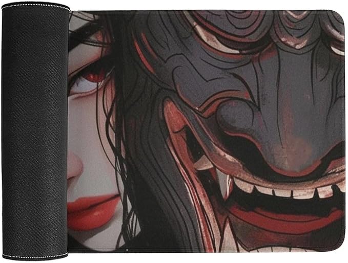 Large Mouse Pad Gaming Mousepad Japanese Fantasy Female Samurai Anime Girl Desk Mat for Keyboard and Mouse Mat Non-Slip Rubber Desk Pad 30x60cm, Style
